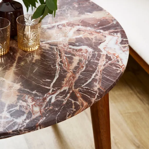 Thea Round Dining Table, Marble and Mango Wood 3