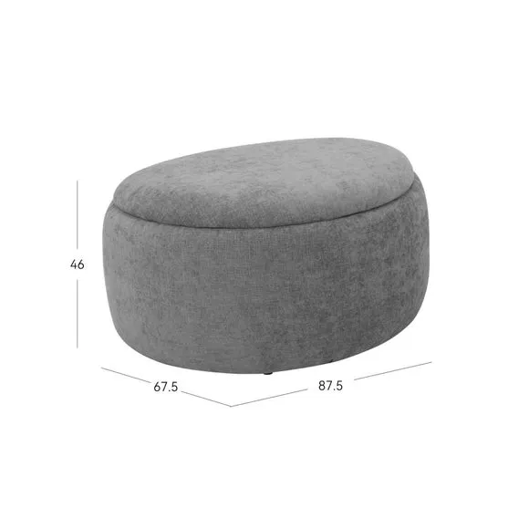 Westhill Chenille Large Oval Storage Footstool 2