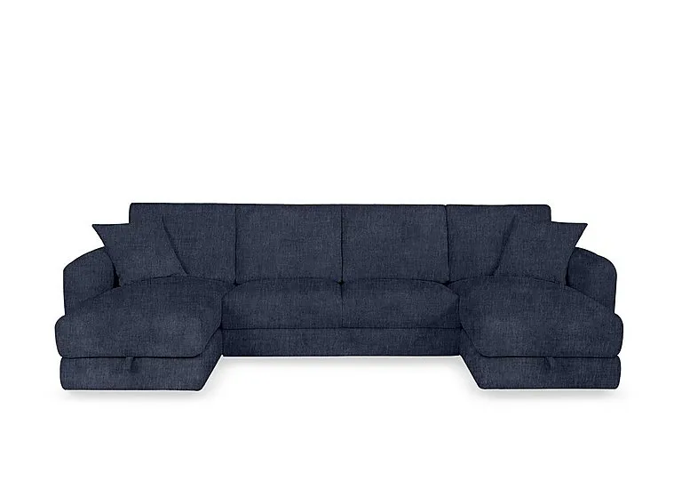 Nest Large Fabric U-Shaped Corner Sofa with Double Storage Chaises