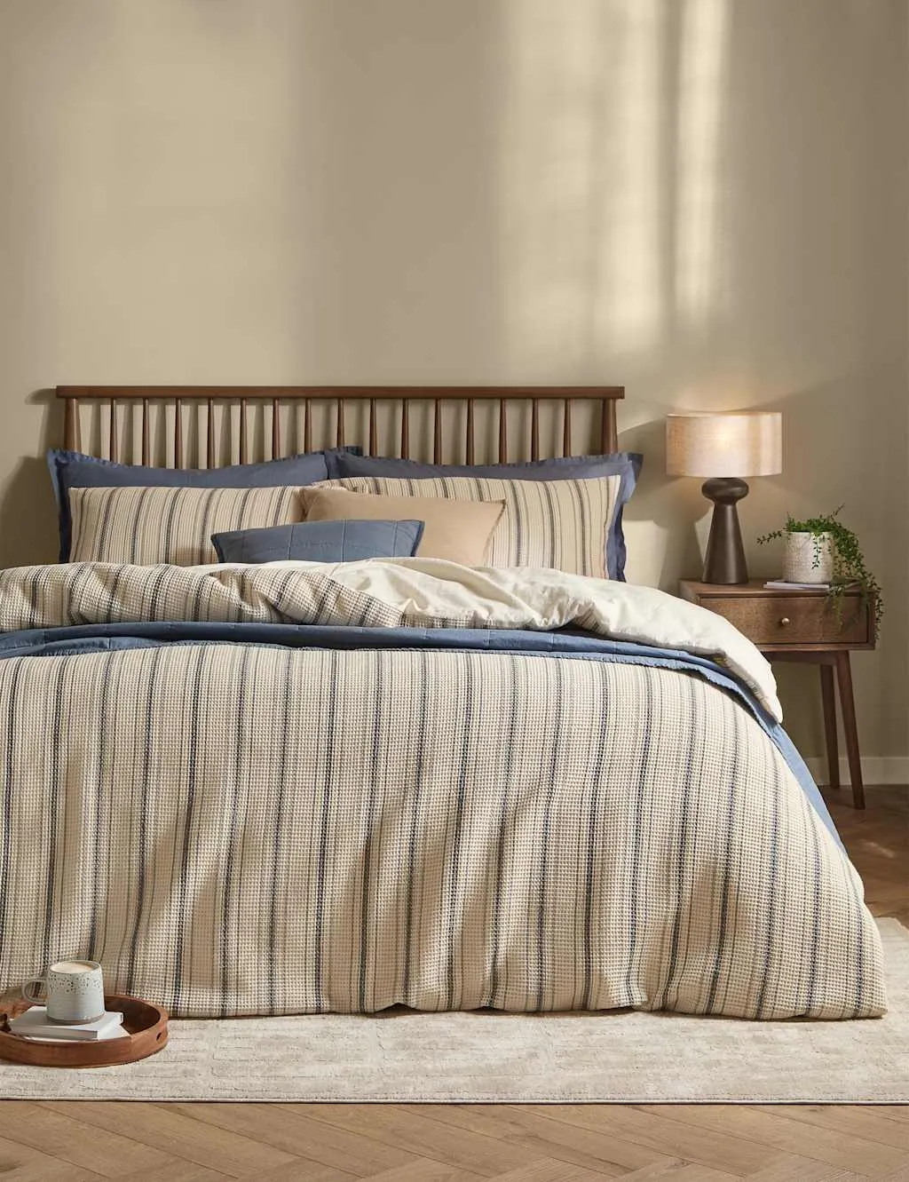 YARD Washed Cotton Selby Waffle Bedding Set Natural Mix