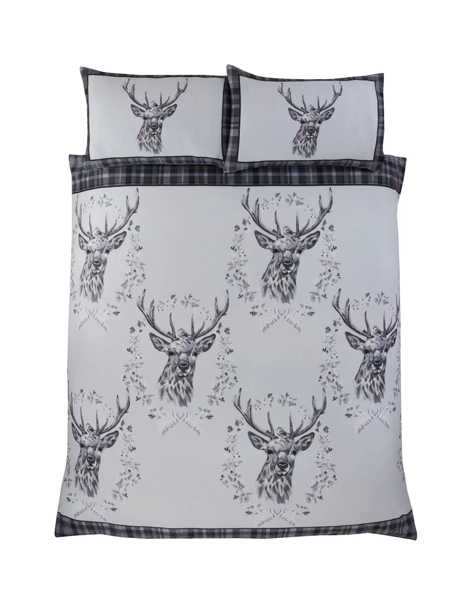 Rapport Home Angus Stag Brushed Cotton Bedding Set in Grey 3