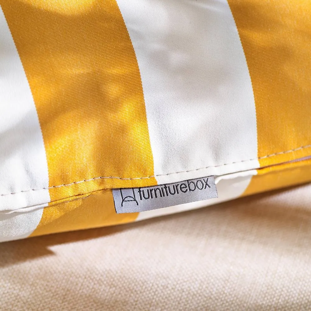 FurnitureboxUK 2x Stripe Outdoor Cushions (pair) in Yellow 2