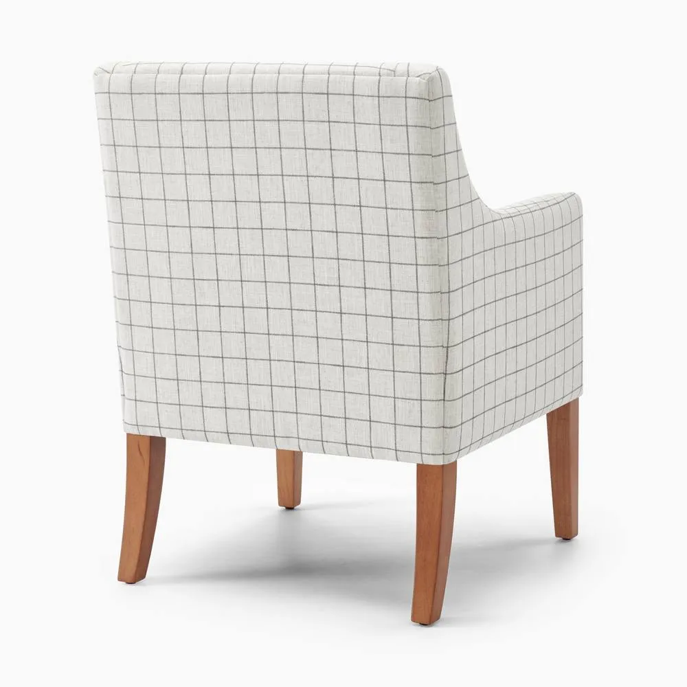 FurnitureboxUK Aubrey Beige Check Fabric Wingback Accent Armchair 5