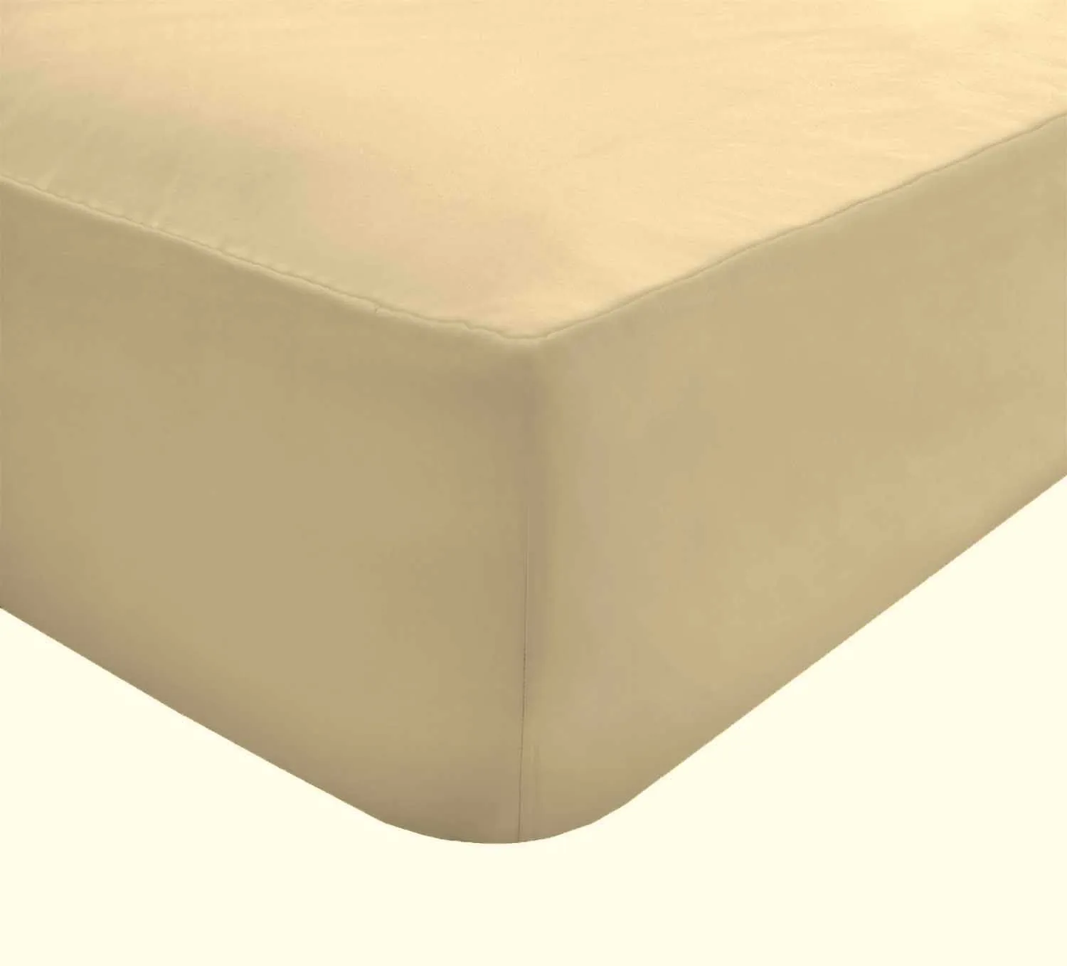 Smart Living Luxury Non-Iron Easy CarePolycotton 32cm Deep Fitted Bedsheet in Natural 2