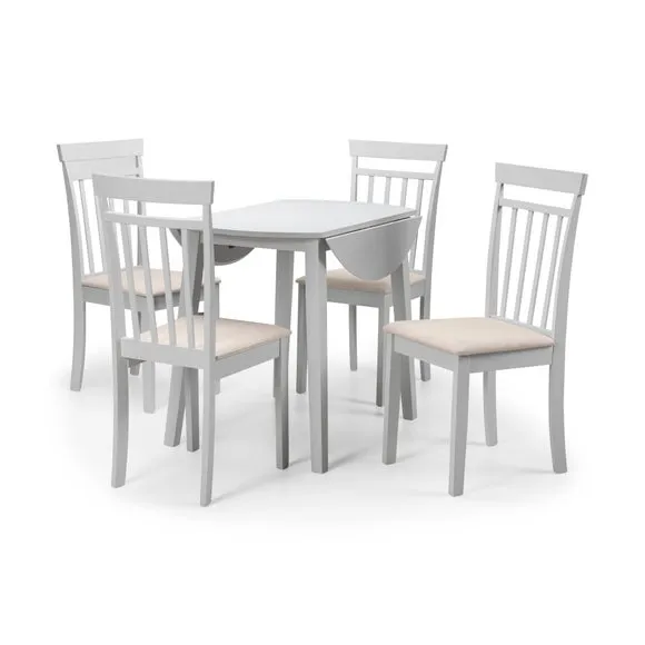Coast 2-4 Seater Round Drop Leaf Dining Table with 4 Coast Chairs 3