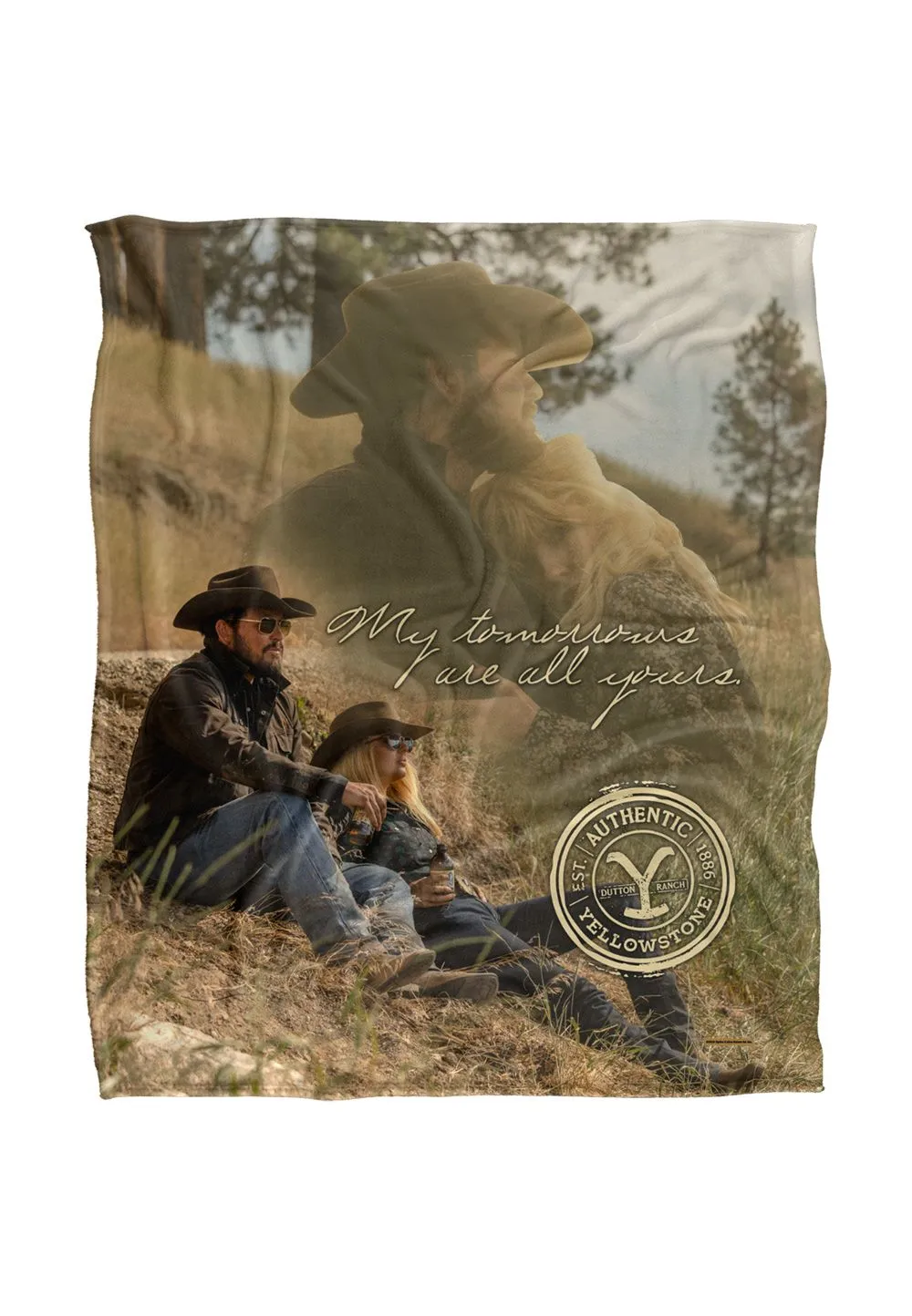 Yellowstone Beth & Rip My Tomorrows Silky Touch Super Soft Throw Blanket 152 X 127 cm in White