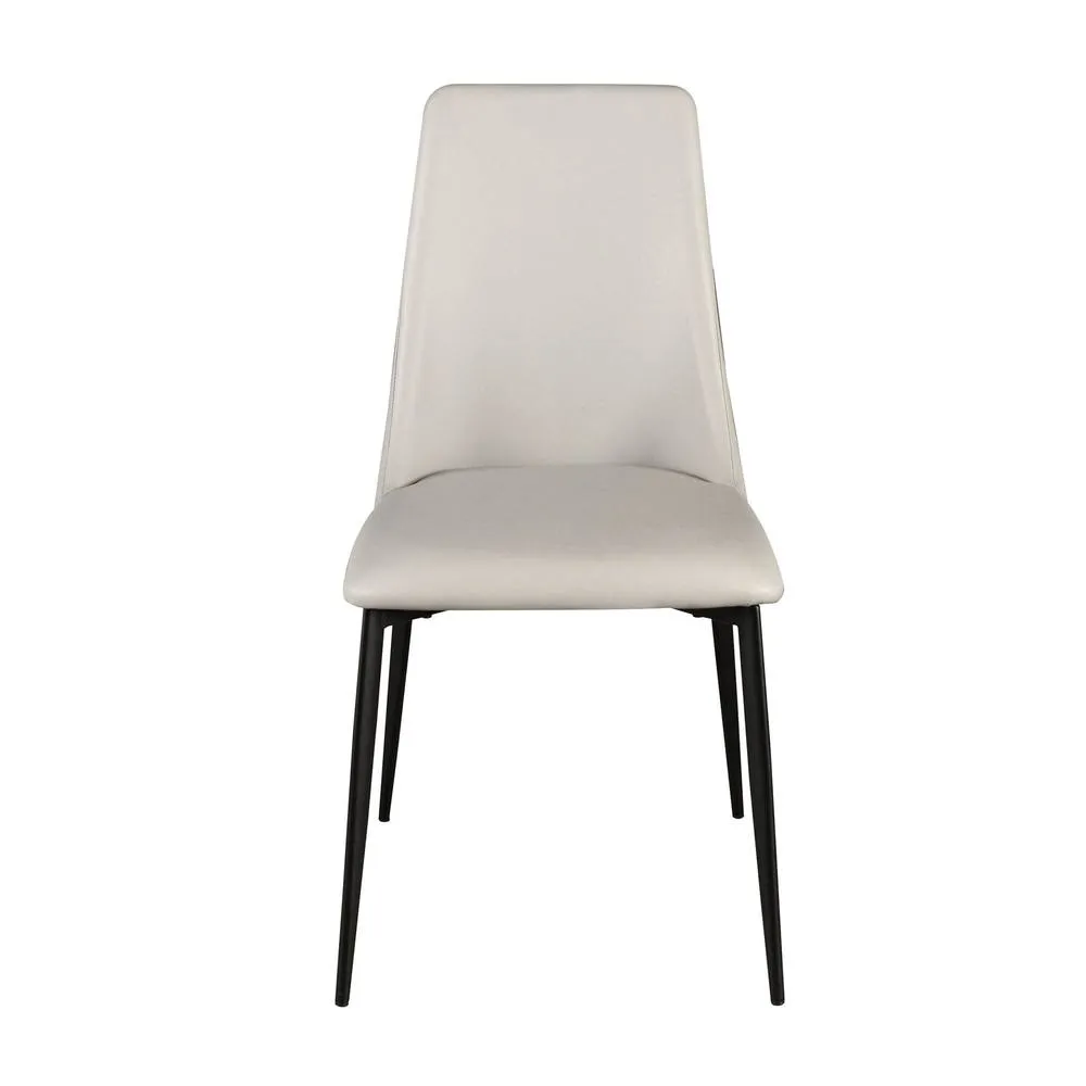 Angel Cerda Light Grey Leatherette Dining Chair - Black Stainless 2