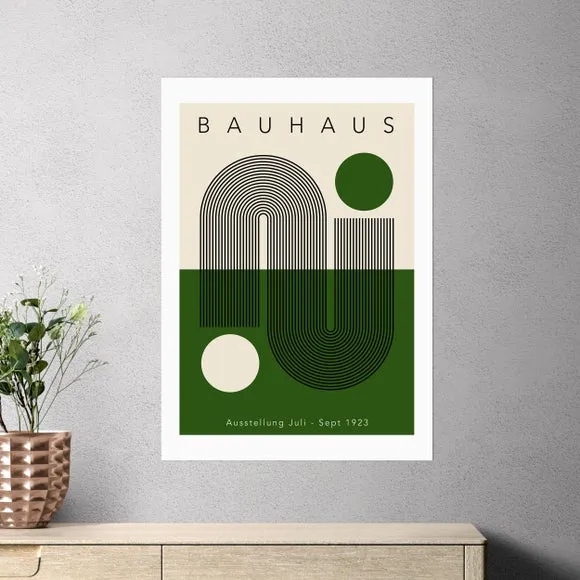 East End Prints Green Geometric Bauhaus by Luxe Poster Co 1