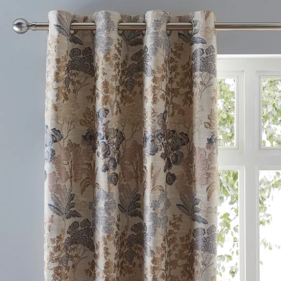 Folk Tree Eyelet Curtains 1