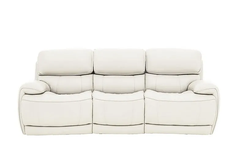 Rocco 3 Seater Leather Power Rocker Sofa with Headrests - BV Star White