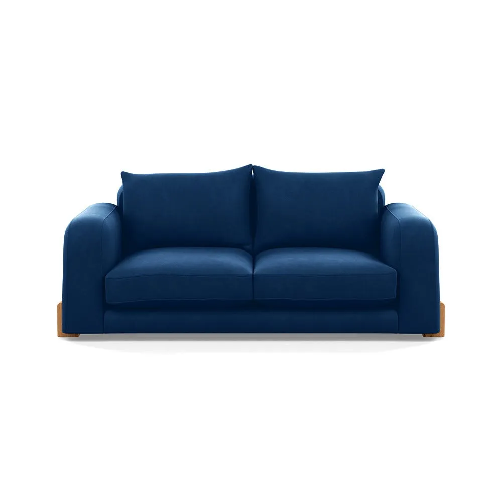 Heal's Nuvola 3 Seater Sofa Velvet Petrol Natural Oak Feet 1