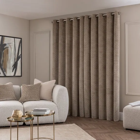 Diamond Geometric Velvet Eyelet Curtains 4