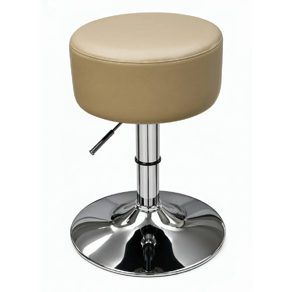 netfurniture Low Bar Stool - Cream Padded Seat Height Adjustable