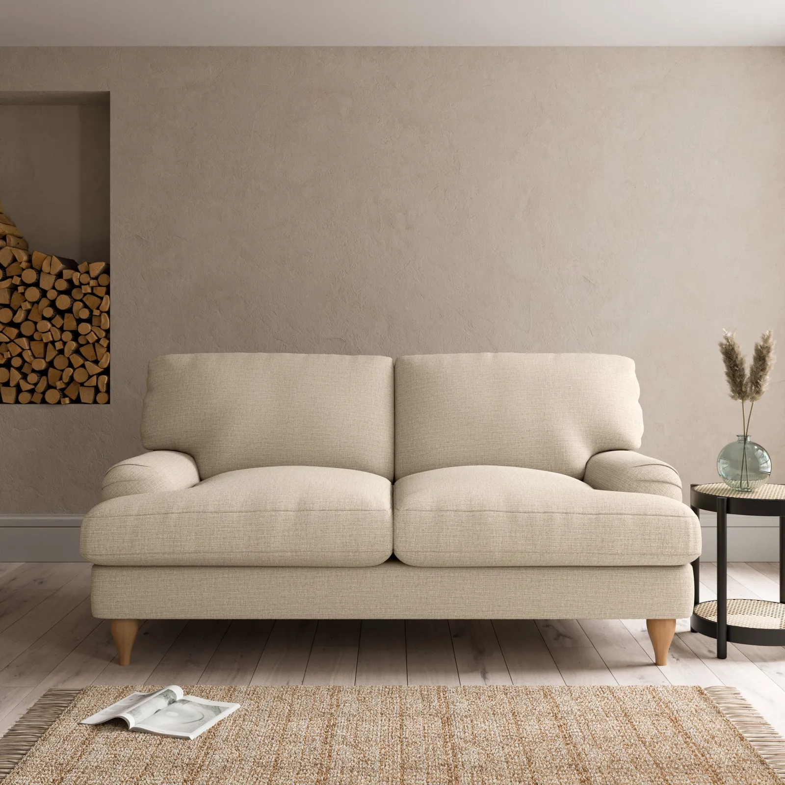 Darwin Textured Weave 2 Seater Sofa Yellow