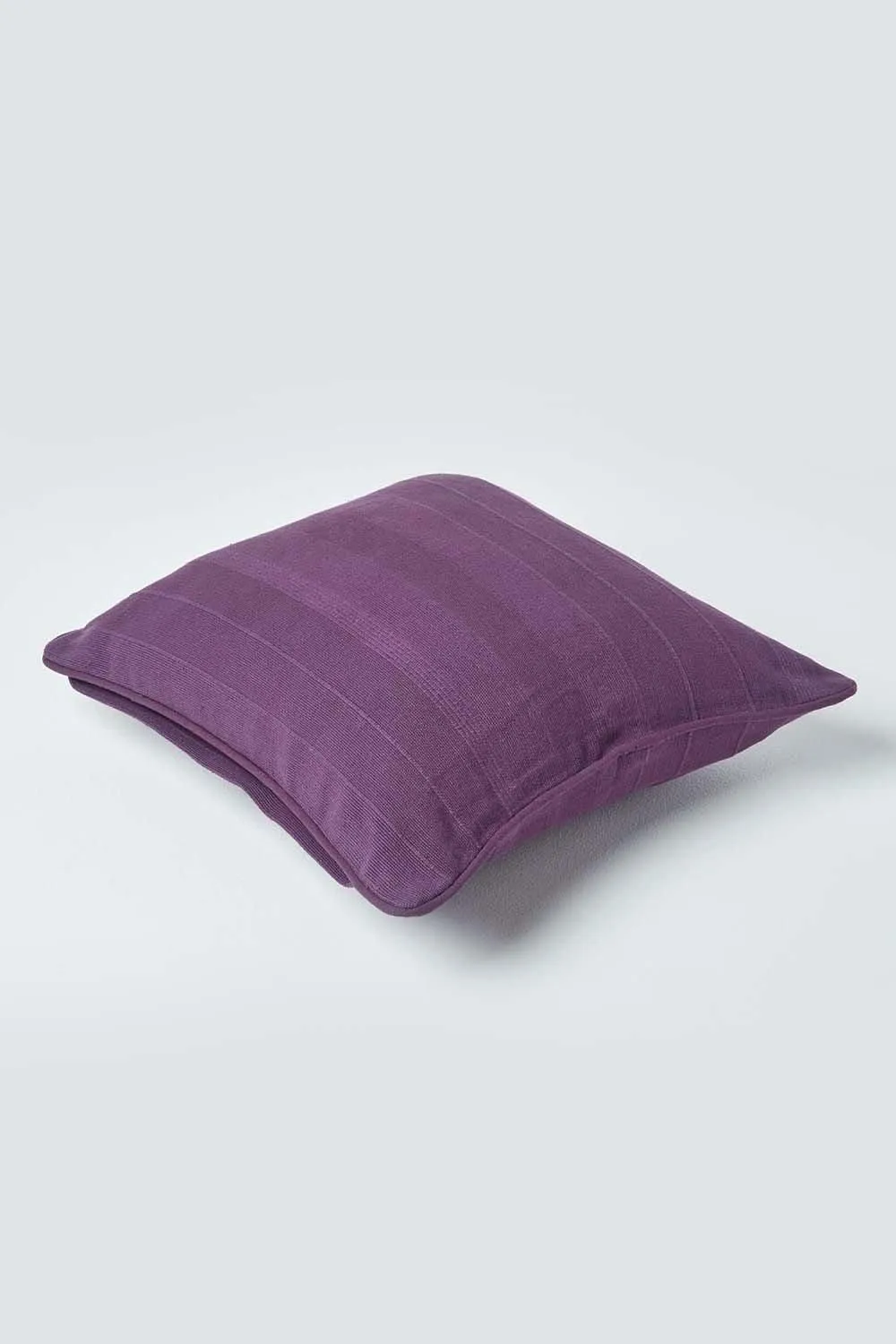 Homescapes Cotton Rajput Ribbed Cushion Cover in Purple 3