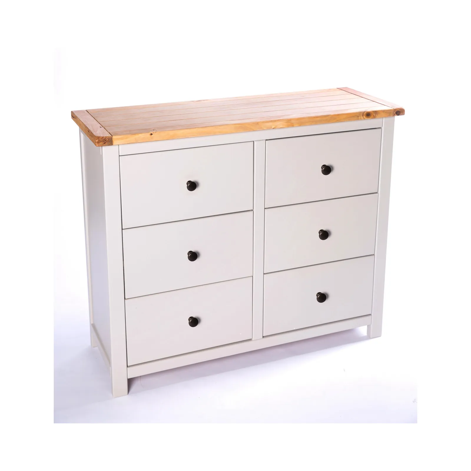 Cabinet Bits Argenta 6 Drawer Chest of Drawers Brass Knob in Light Grey 3