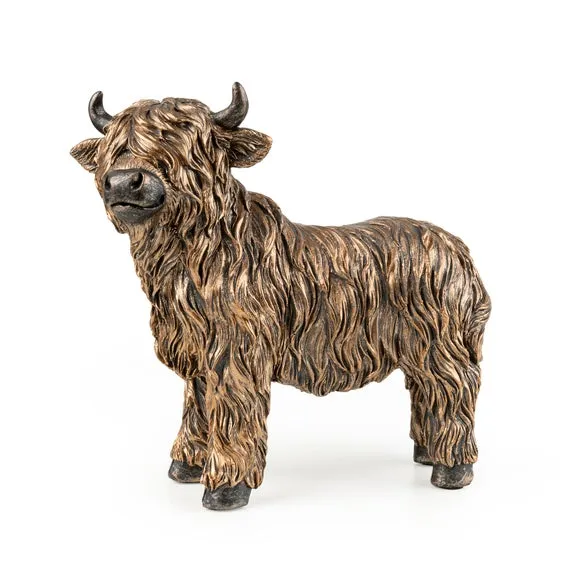 Bronze Effect Highland Cow Ornament 2