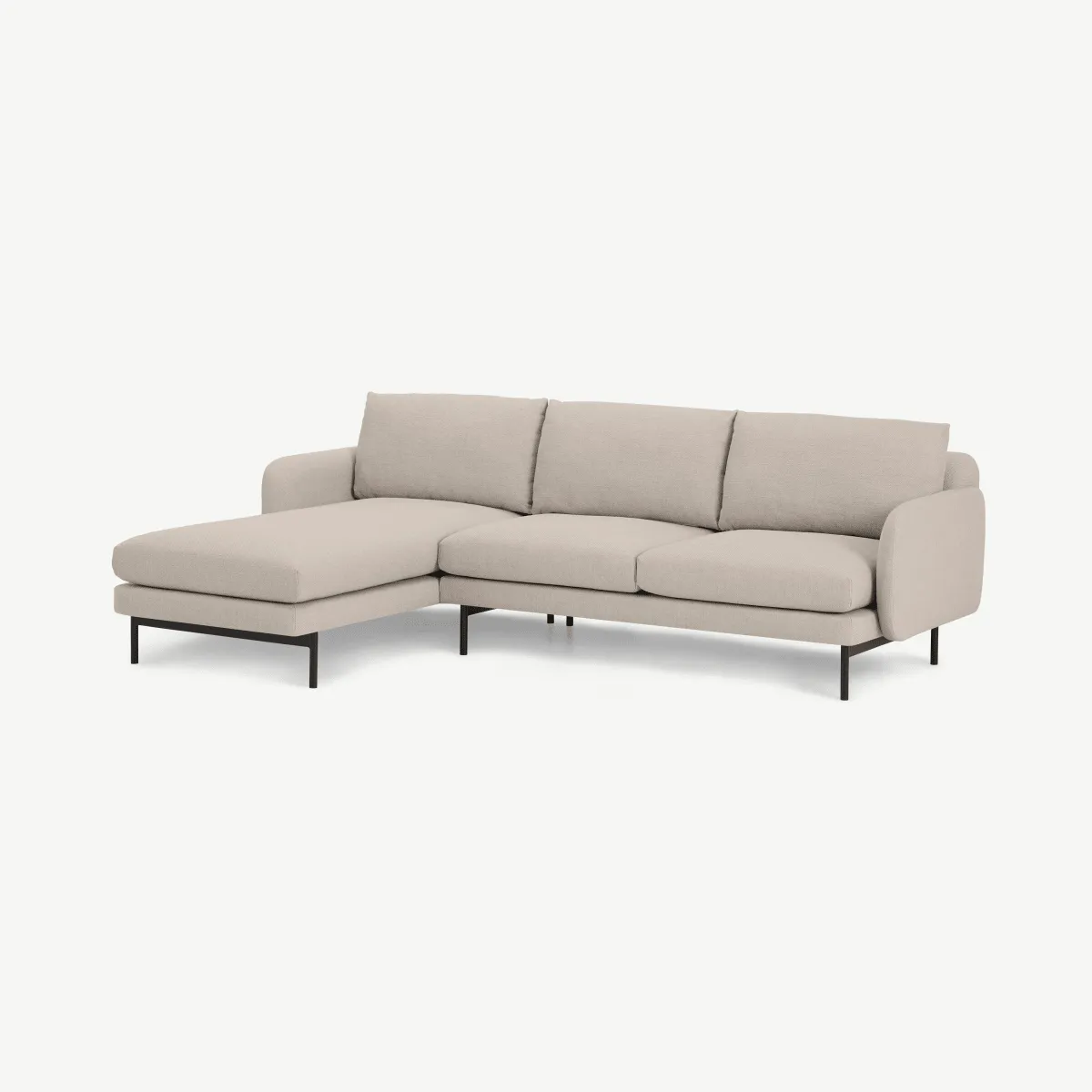 Miro Left Hand Facing Chaise End Corner Sofa, Oat Weave Fabric