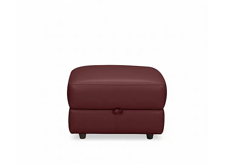 Nest Small NC Leather Storage Footstool - NC Deep Red