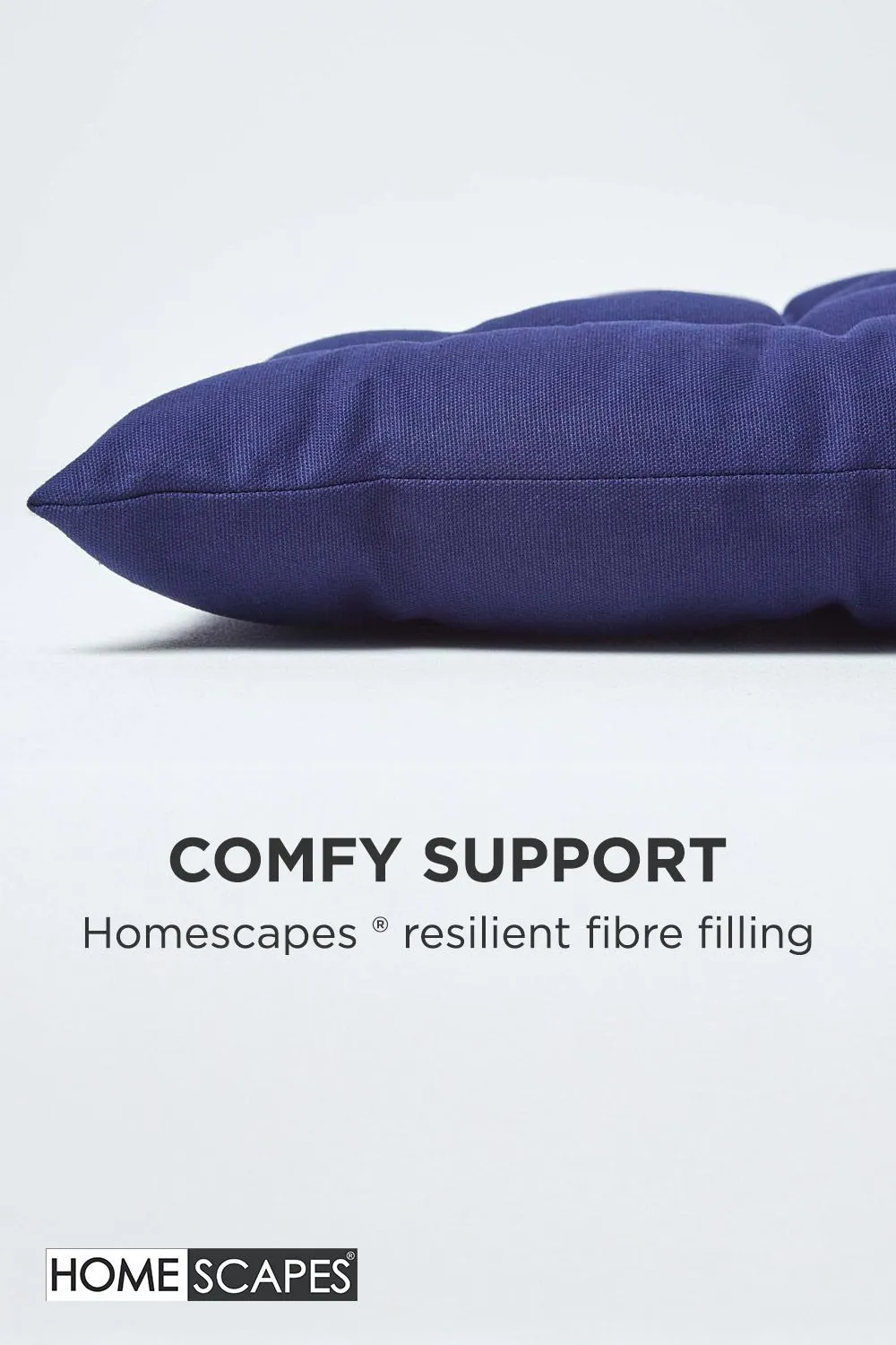 Homescapes Garden Bench Cushion Luxury 2 Seater Cotton Indoor Outdoor Pad, 108 x 42cm in Navy 4