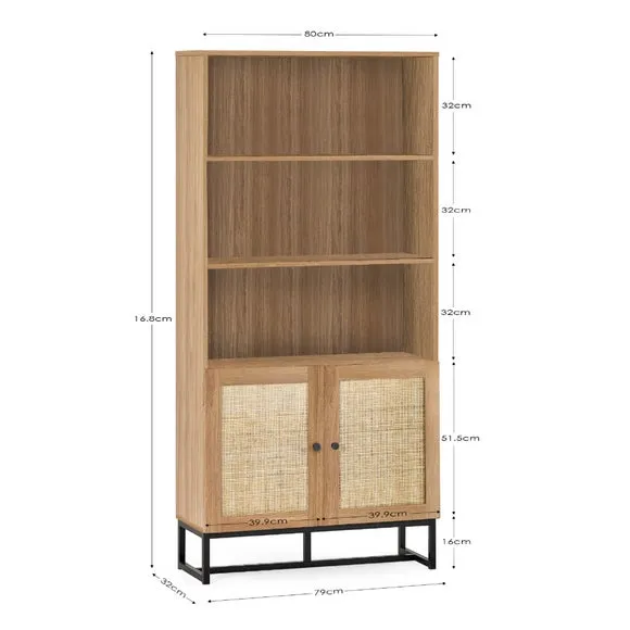 Hollis Tall Bookcase, Oak 6