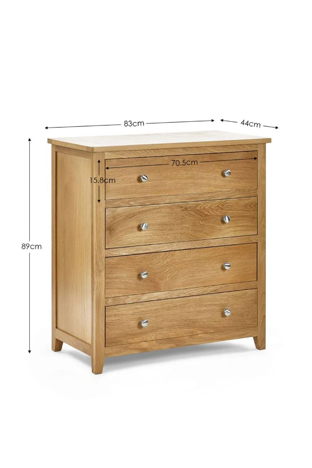 Julian Bowen Mallory 4 Drawer Chest in Light Oak 4