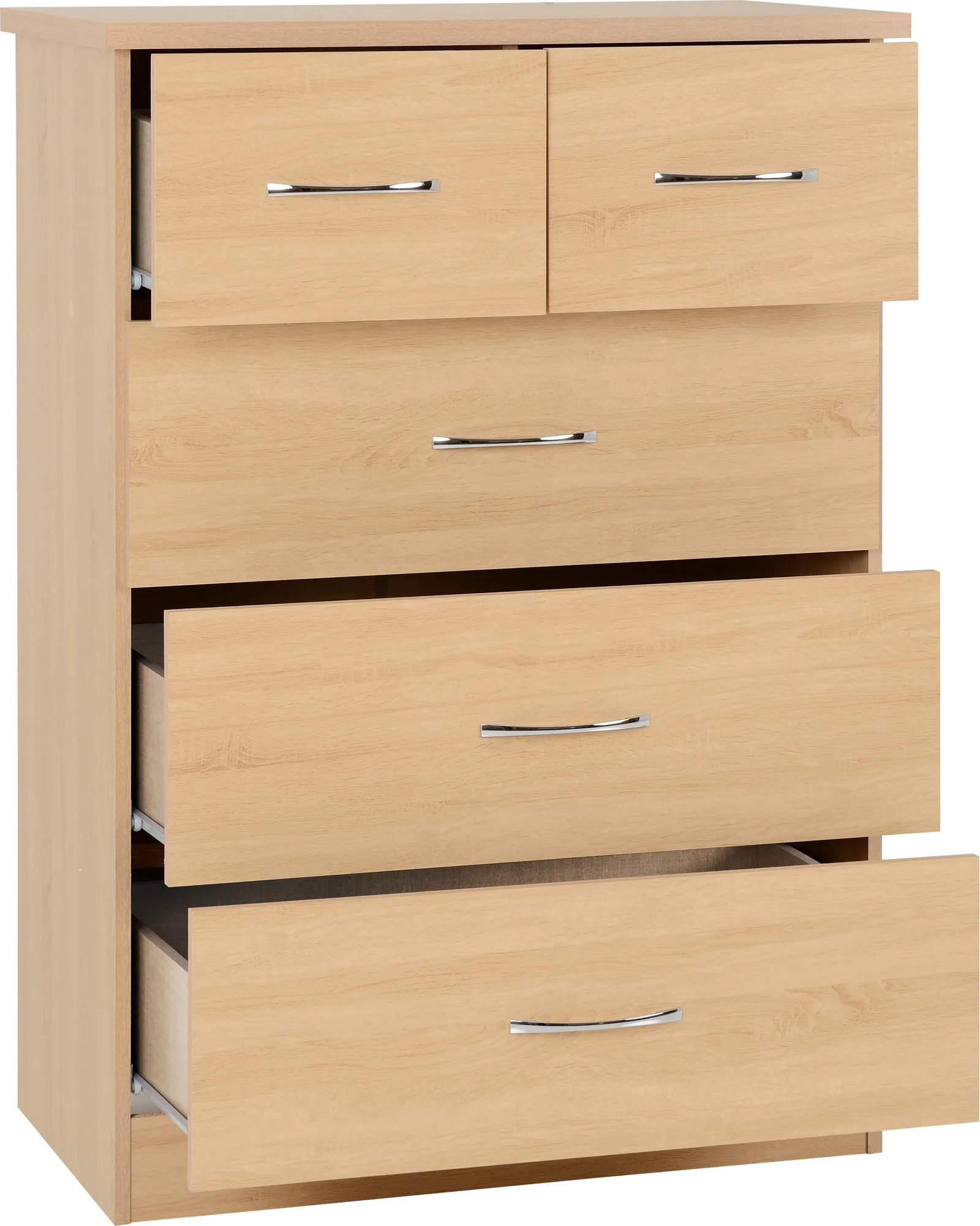 Seconique Nevada 3+2 Drawer Chest in Light Oak 3