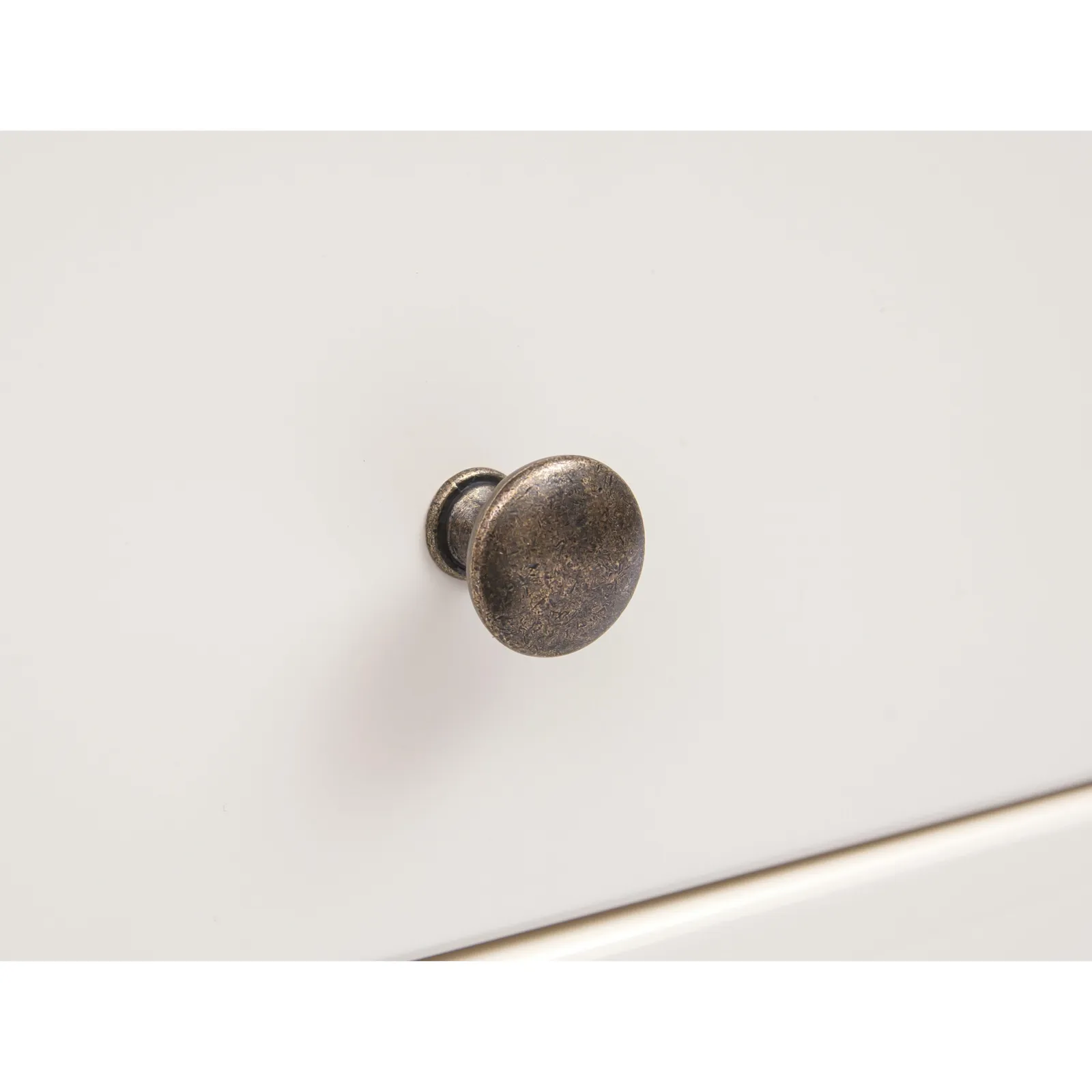 Cabinet Bits Trevi 5 Drawer Chest of Drawers Brass Knob in Off-White 5
