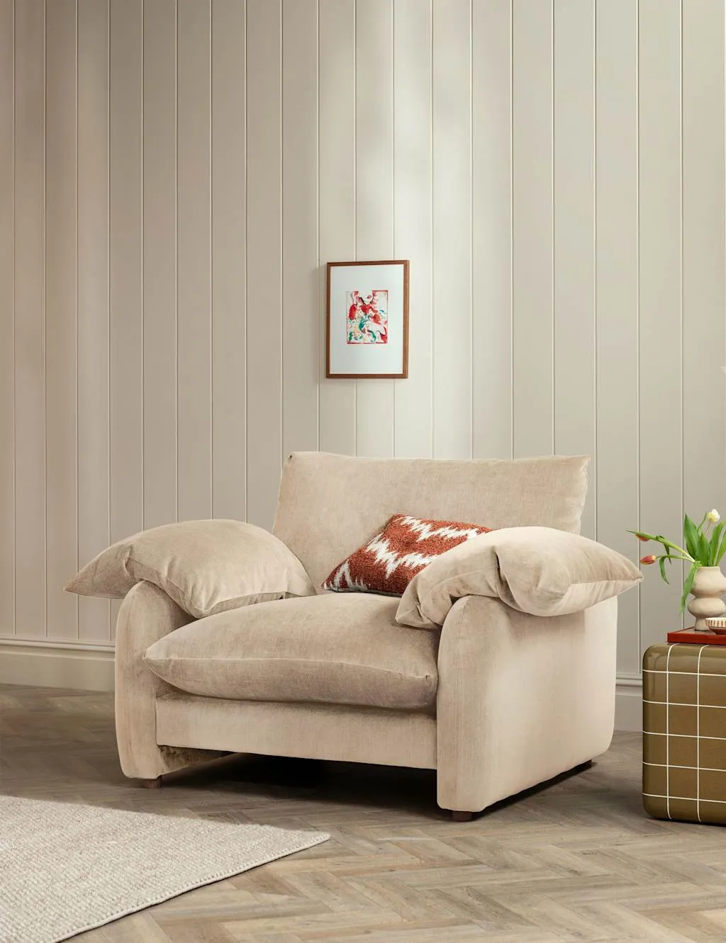 BARKER AND STONEHOUSE Orson Chenille Snuggle Chair Neutral