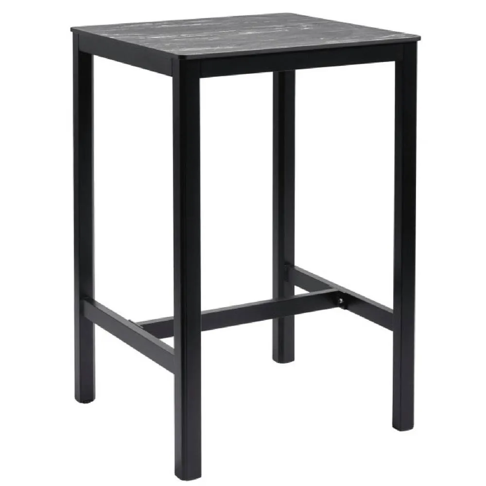 netfurniture Extrema Marble Poseur Table Black with Troy Table Base - 60 X 60cm