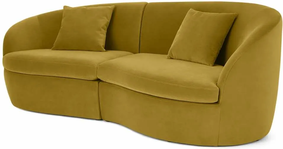 Reisa 3 Seater Sofa, Vintage Gold Velvet