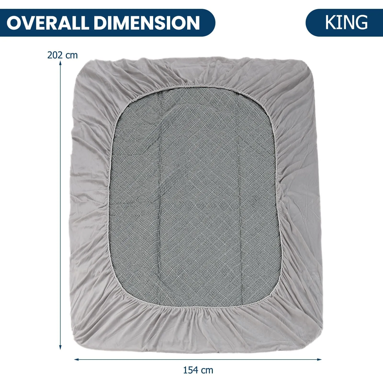 Costway King Size Mattress Protector Luxury Soft Velvet Mattress Topper in Grey 2