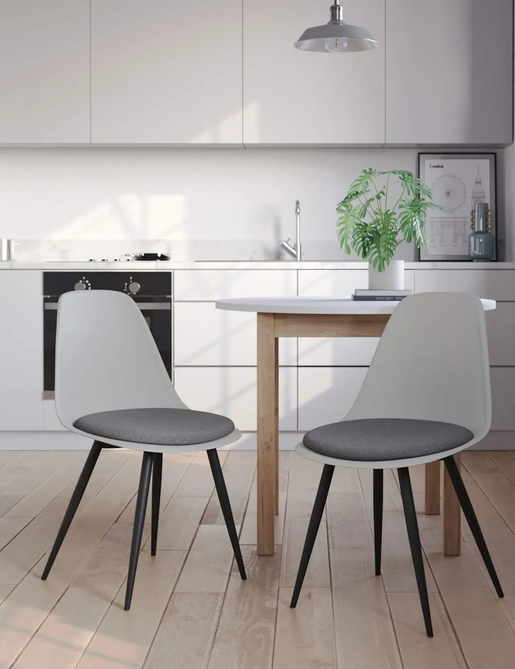 M&S Set of 2 Arnie Dining Chairs Mid Grey