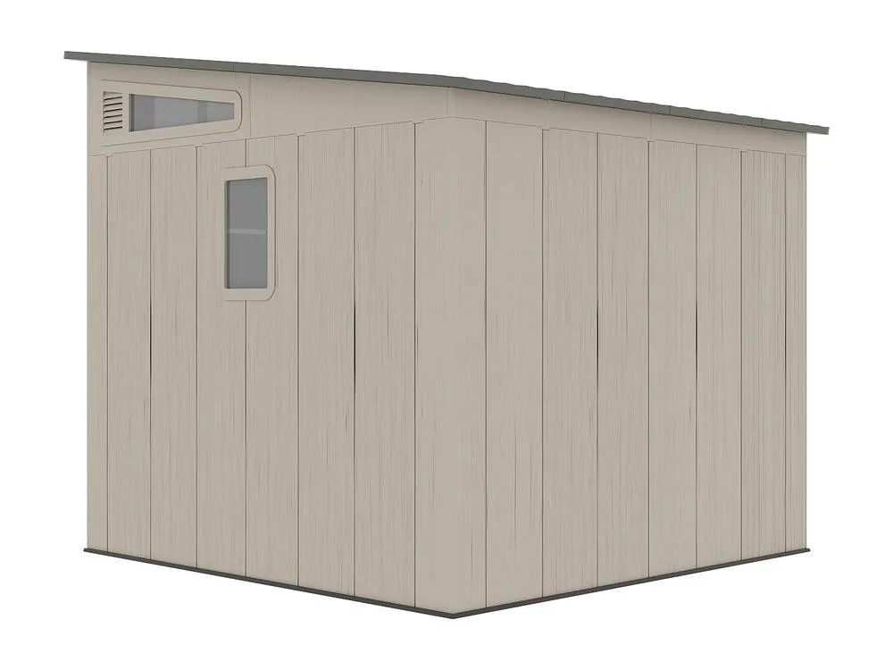 Vente-unique Resin Lean-To Garden Shed 6, 5 Cm With Floor - 22 mm in Grey 6