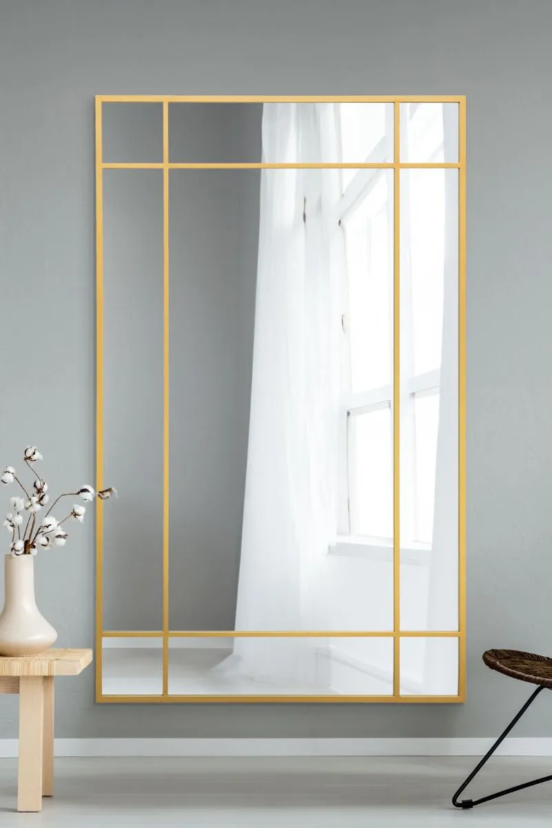 MirrorOutlet Gold Contemporary Wall & Leaner Mirror 71" X 43" (180 x 110CM) 2