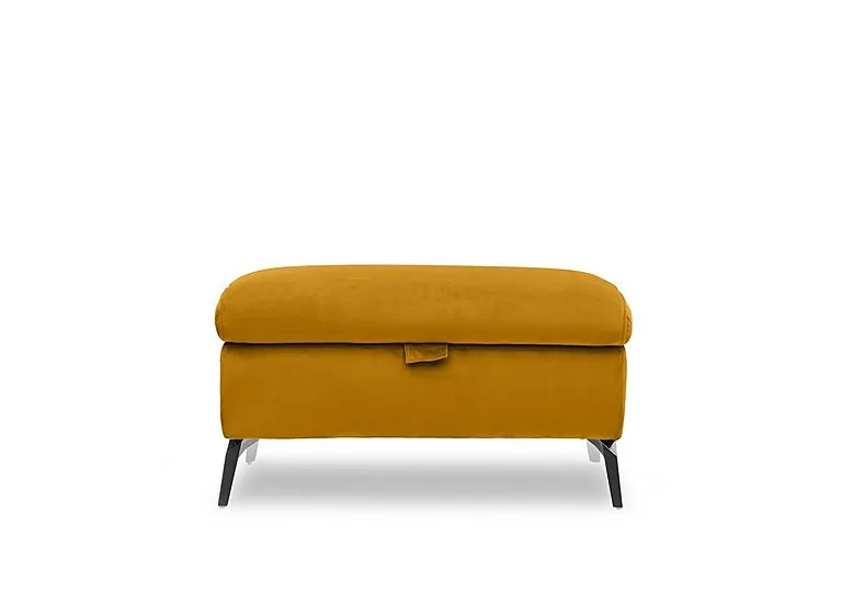 Jude Fabric Storage Footstool - Opulence Saffron