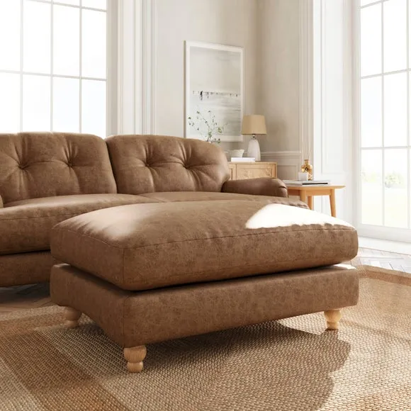 Martha Arizona Faux Leather Footstool
