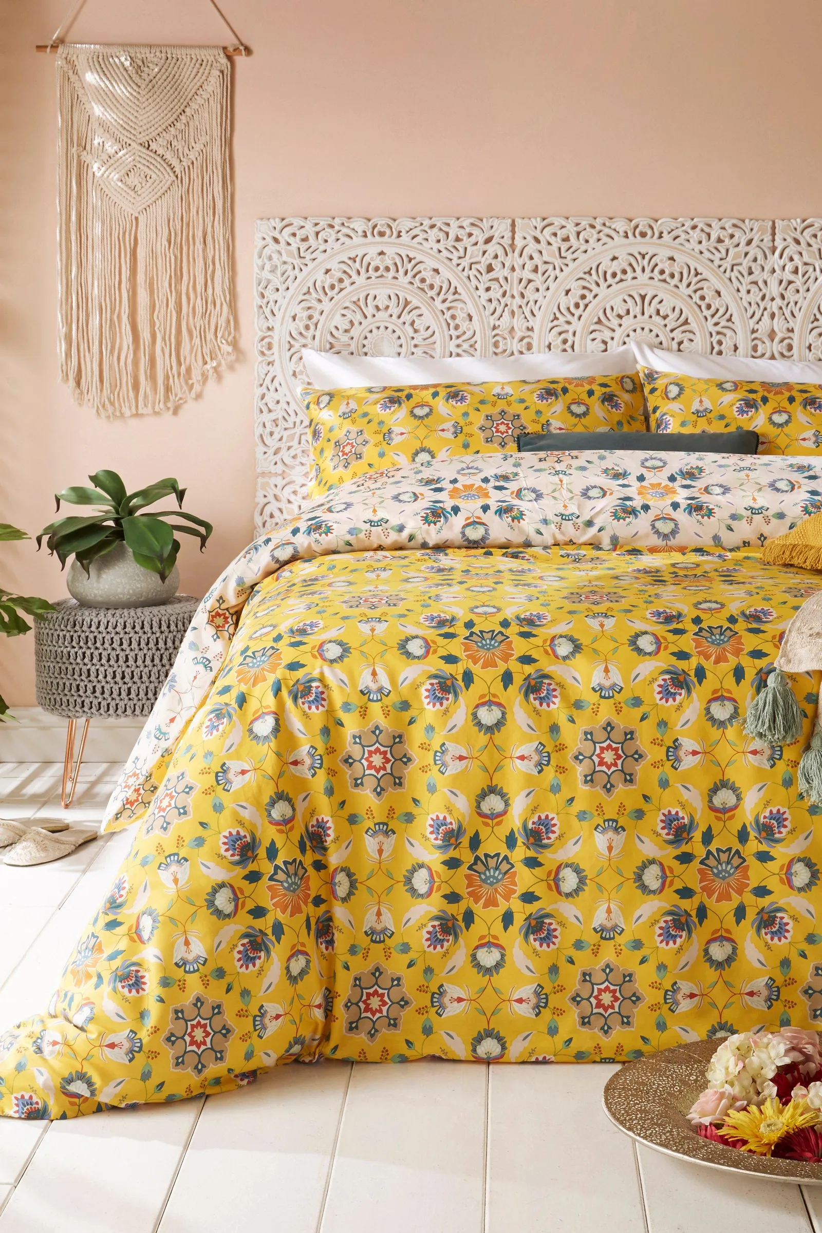 Folk Floral Single Duvet Set
