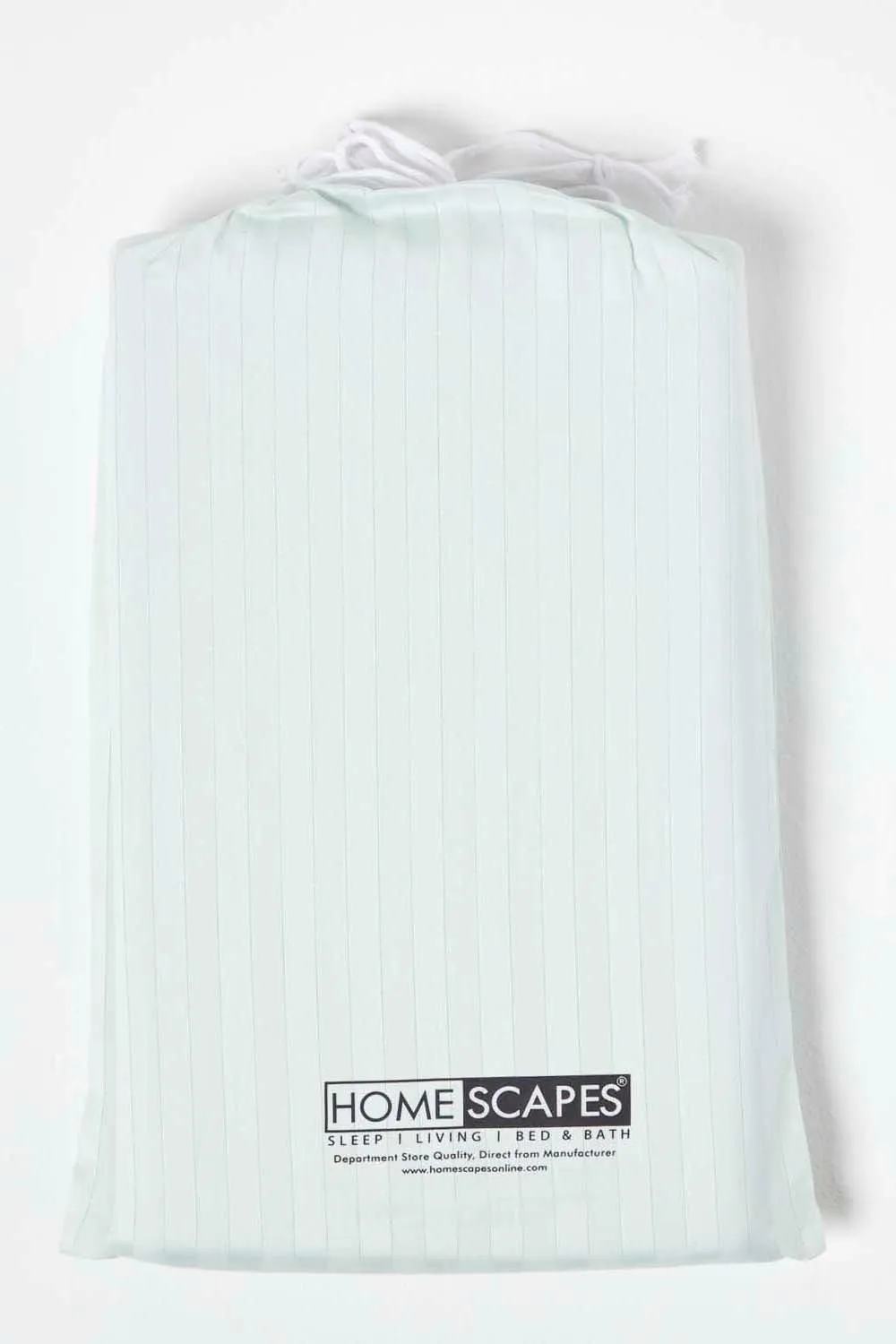 Homescapes Cotton Stripe Fitted Cot Sheets 330 Thread Count, 2 Pack in Blue 5