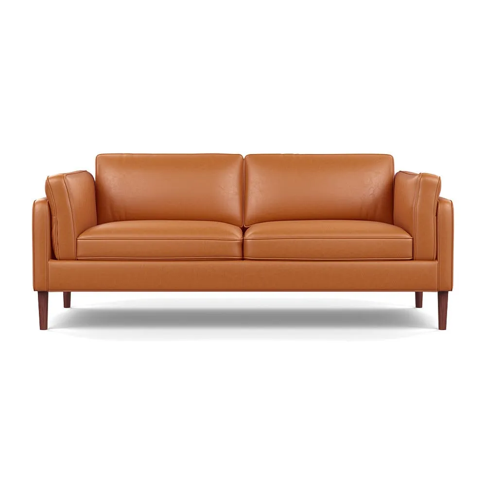 Heal's Sonno 3 Seater Daino Leather Treacle Walnut Feet 1