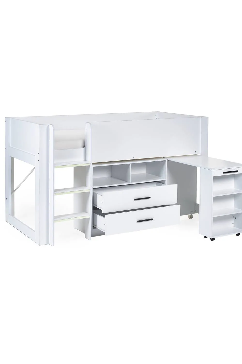 Julian Bowen Otis Single White Midsleeper Cabin Bed with Desk 3