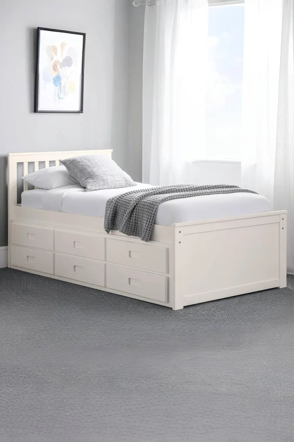 Julian Bowen Maisie Bed with Underbed & Storage Drawers in White 2