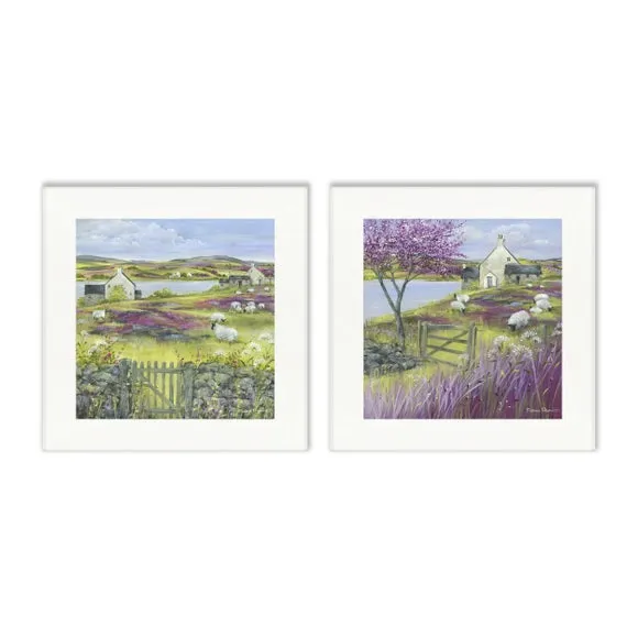 Set of 2 Lakeside Sheep Framed Prints 2