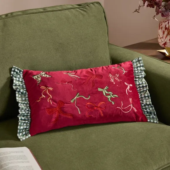 Furn. Ditsy Bows Rectangle Cushion
