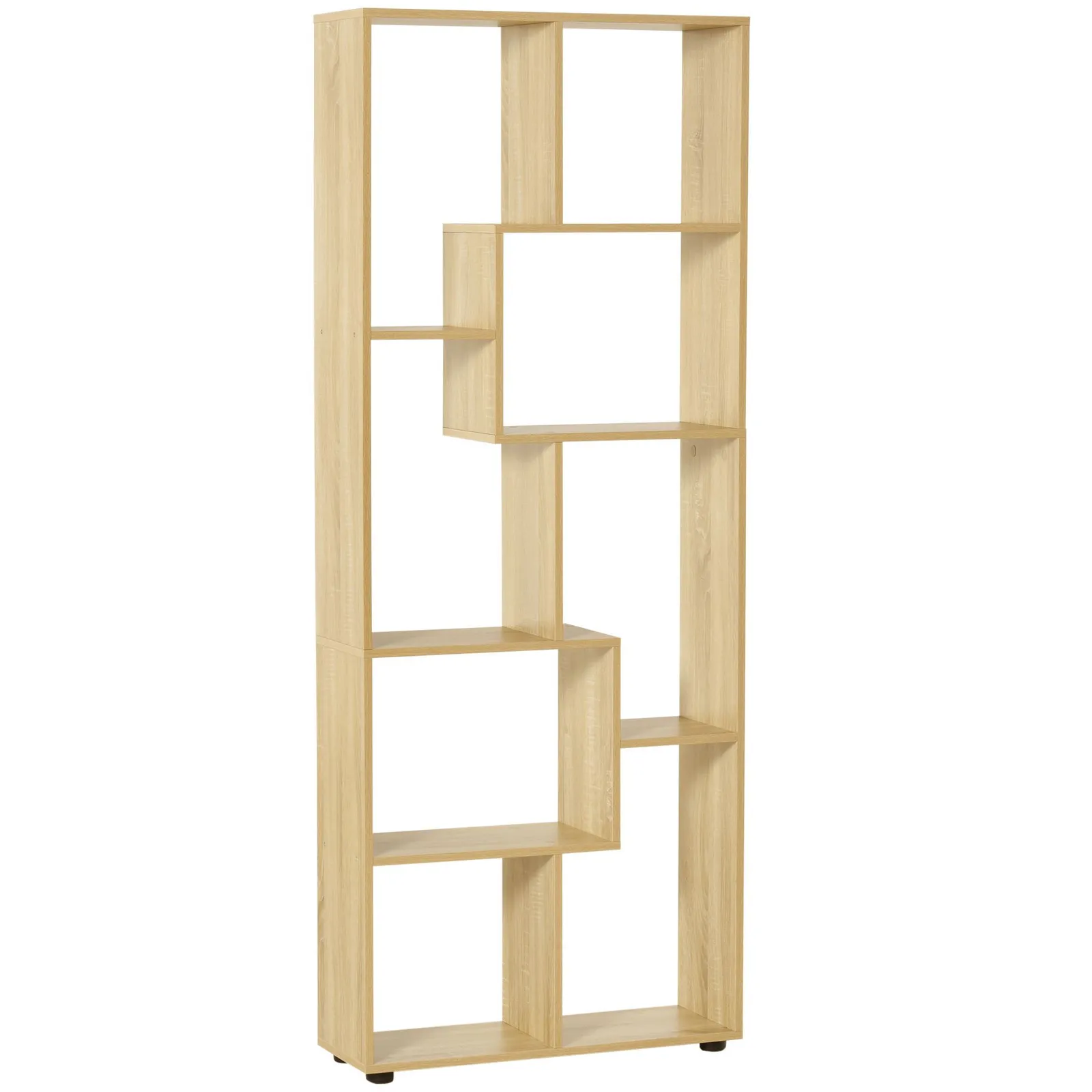 HOMCOM 7-Tier Bookshelf w/ Melamine Surface Foot Pads Anti-Tipping for Home in Beige 2