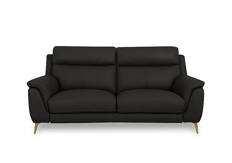 Eclipse Leather 2 Seater Sofa - Black