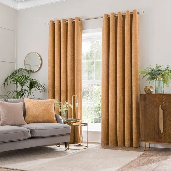 Vintage Chenille Eyelet Curtains 2