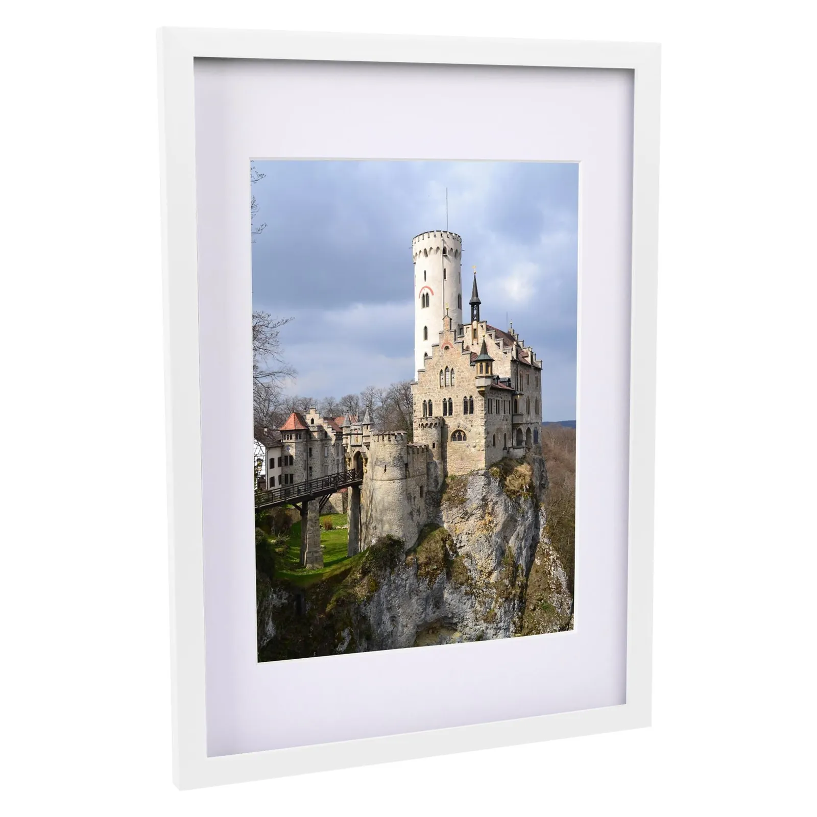Nicola Spring Photo Frame with White A4 Mount - A3 (12" x 17") Picture Display Decor