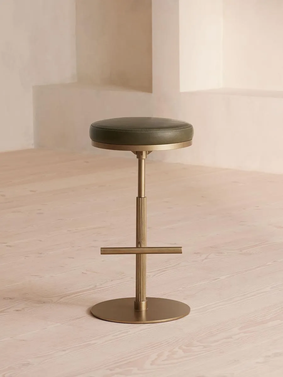 Wardell Counter Stool, Leather, Moss