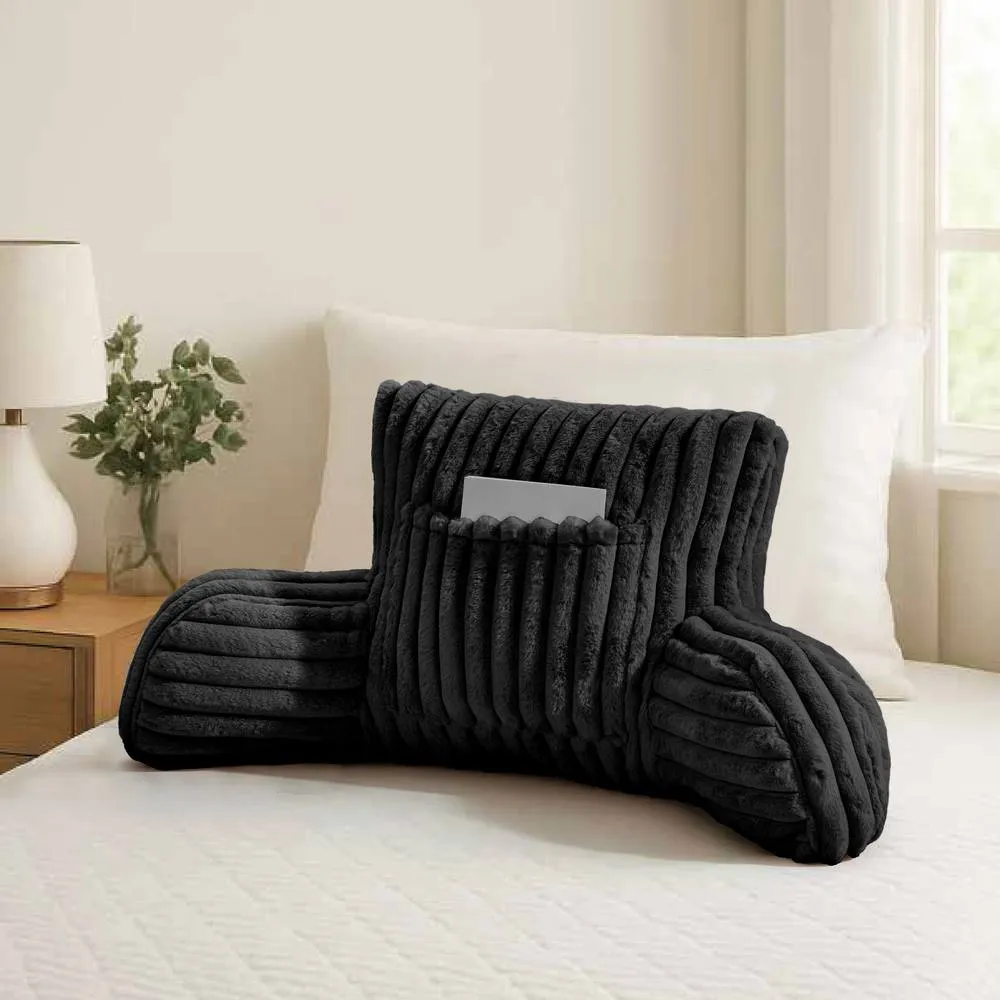 GAVENO CAVAILIA Super Comfy Ribbed Warm Cuddle Cushion in Black